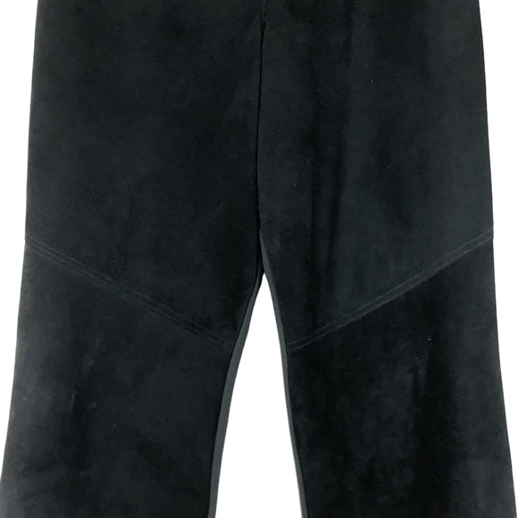 Lucchese Womens Size M Black Pants Suede Front Stretch Panel Back Front Zip LONG - Picture 3 of 11